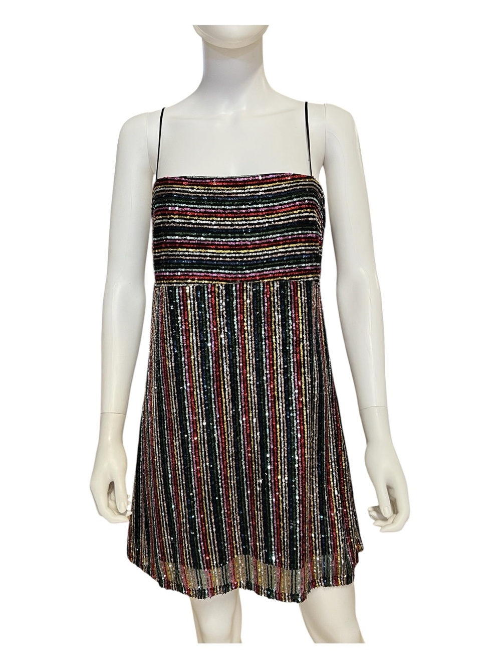 EUC Altar’d State Multicolor Sequin Spaghetti Strap Dress | XL